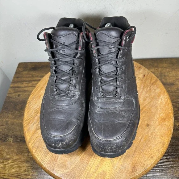 Nike ACG Men's Brown Leather Plaid Trim Hiking Boots Size 10 DC8868-200